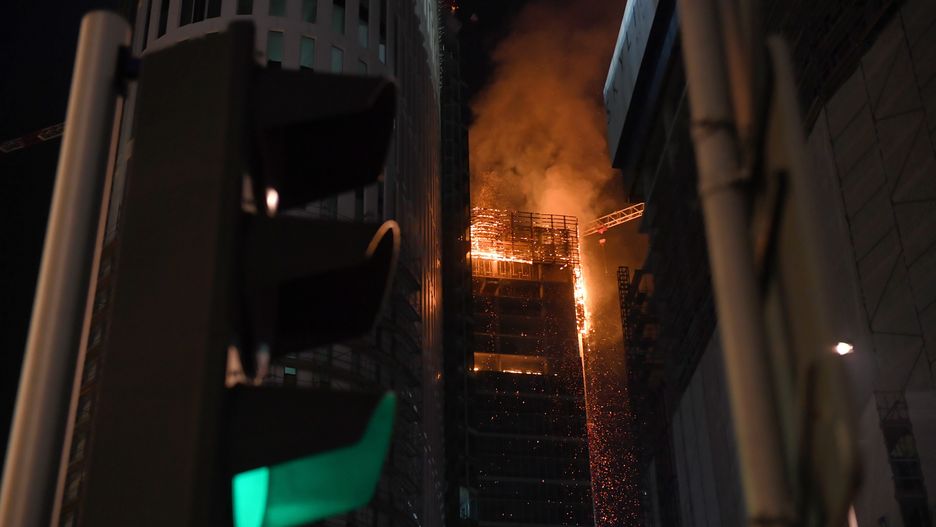 Pożar w kompleksie Warsaw Hub