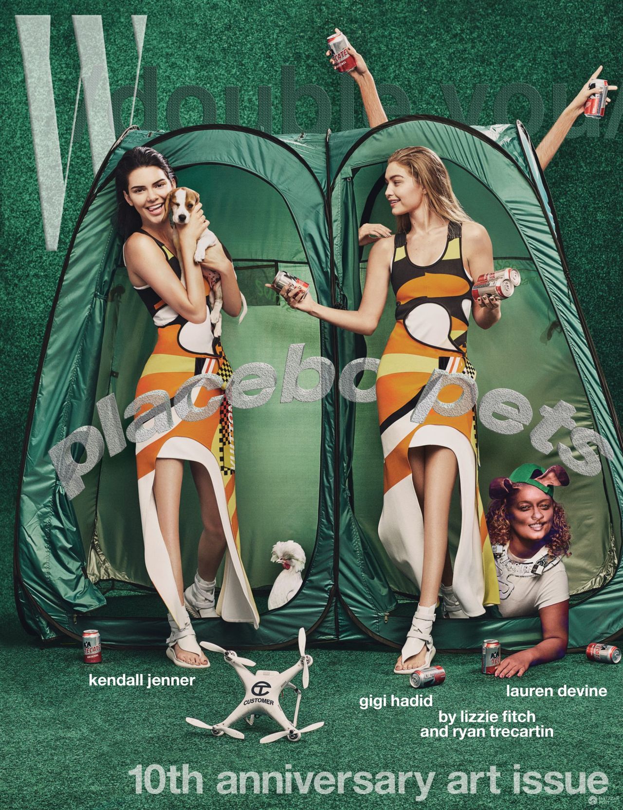 Gigi Hadid i Kendall Jenner w W - wpadka photoshop