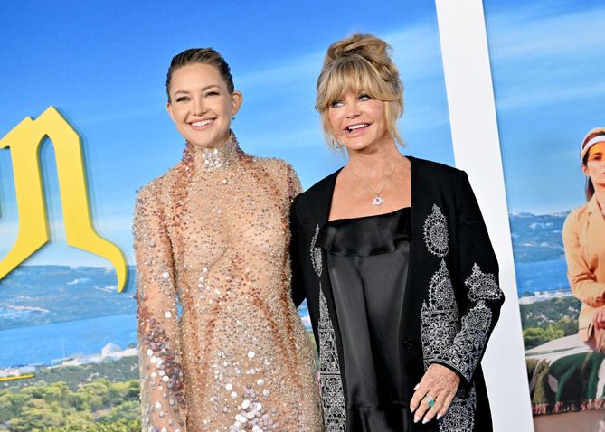 La hija heredó la belleza de su madre.  Goldie Hawn con Kate Hudson