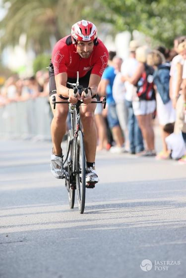 Maciej Dowbor podczas triathlonu na Majorce 2016