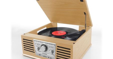 Retro gramofon na winyle i Mp3