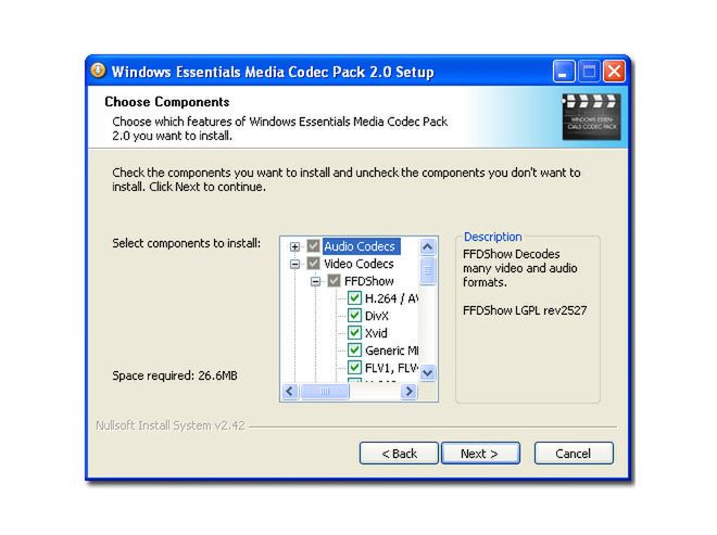 Windows Essentials Codec Pack - zestaw kodeków, który odtworzy każdy film