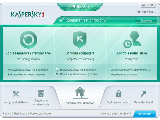 Kaspersky PURE 2.0 - czysty system i łatwa obsługa