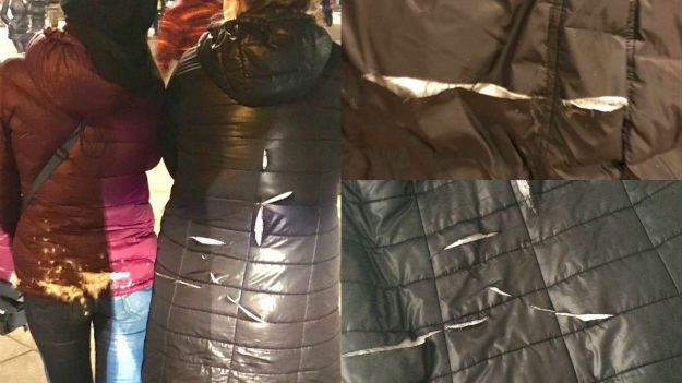 Zniszczone kurtki po demonstracji 10 marca 2017 roku