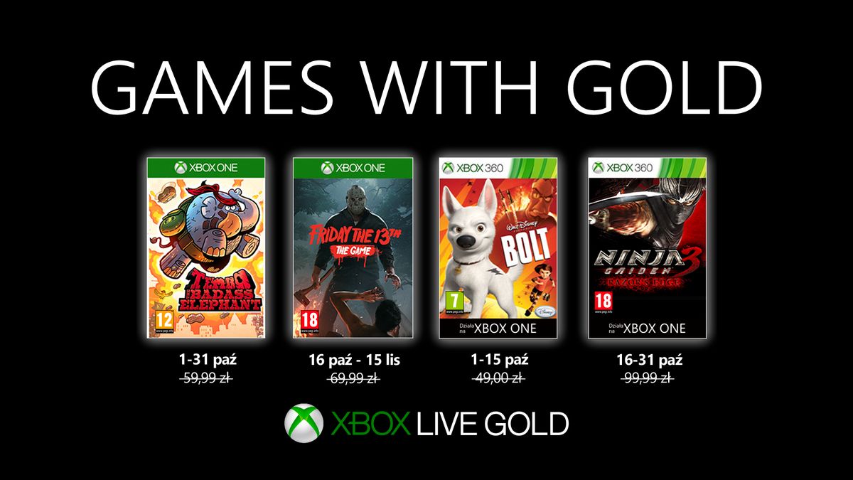 Xbox Live Gold: październikowa oferta gier w Games with Gold