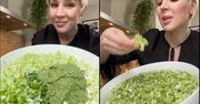 Ciężarna Lil Masti pokazała, jak robi zieloną sałatkę. "To taką kapustę je się na surowo?"