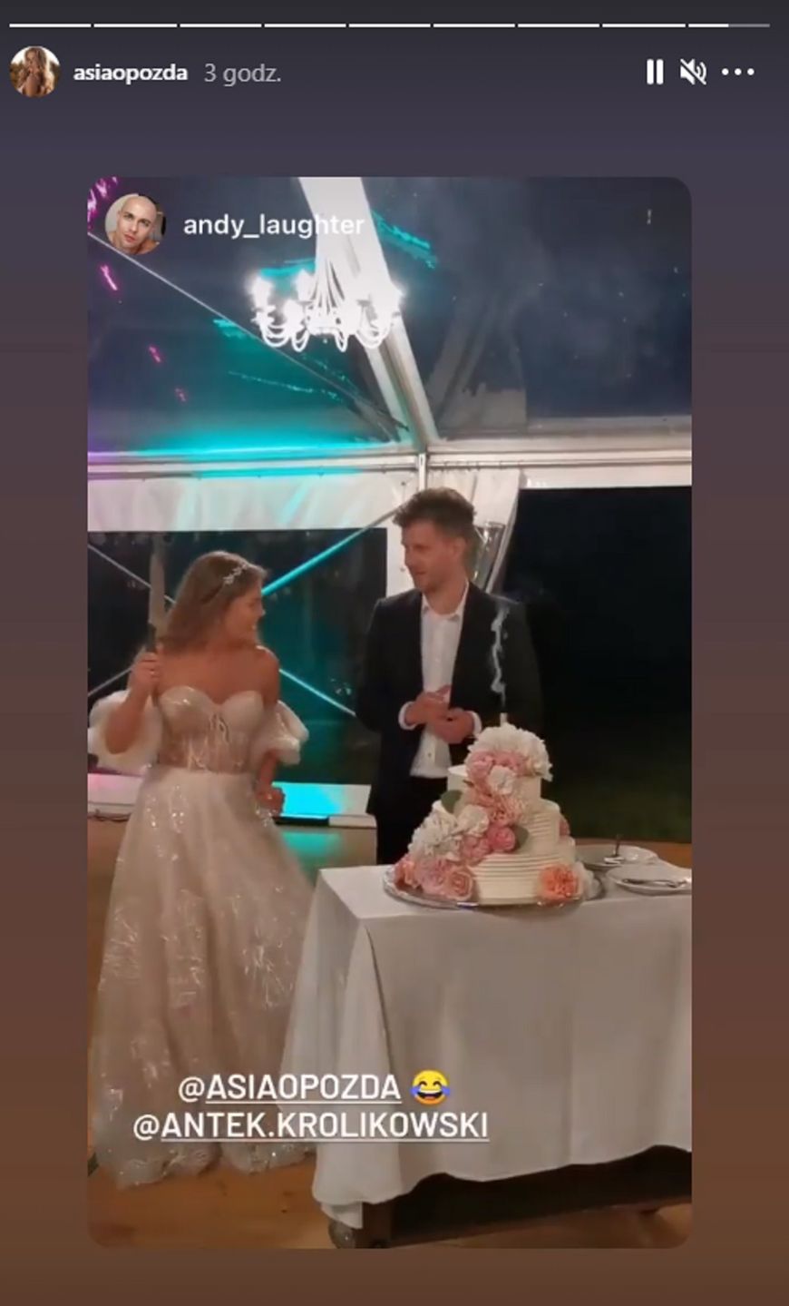 Joanna Opozda w drugiej sukni ślubnej