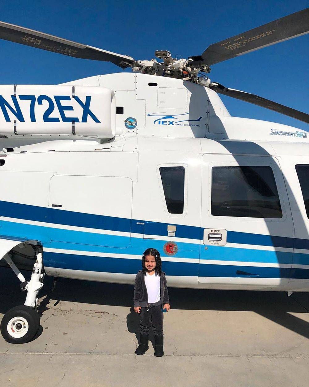 Dream Kardashian przed helikopterem, Instagram