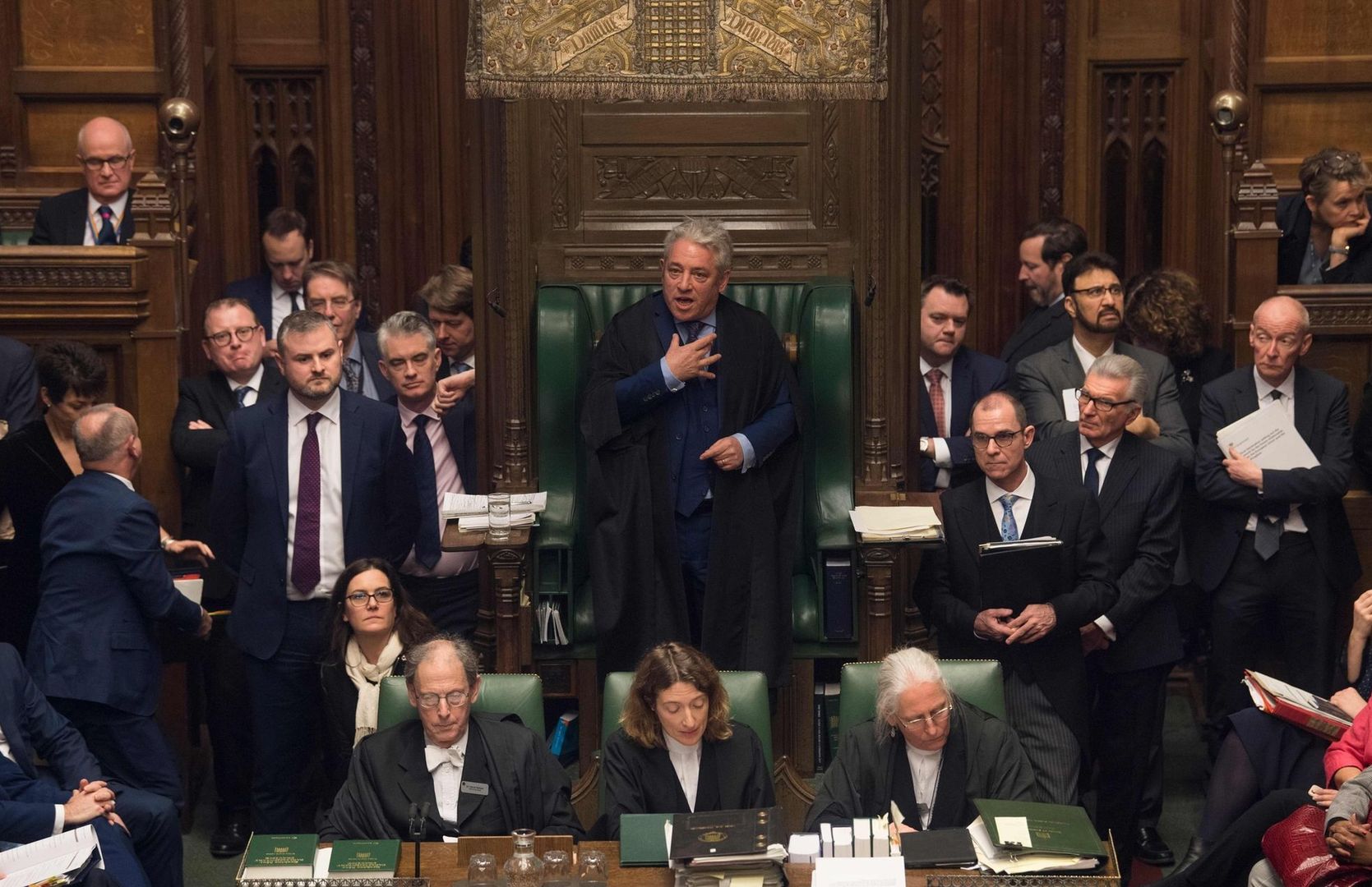 John Bercow przewodniczy obradom Izby Gmin - to on dwukrotnie ogłasza wynik każdego głosowania, także ws. brexitu