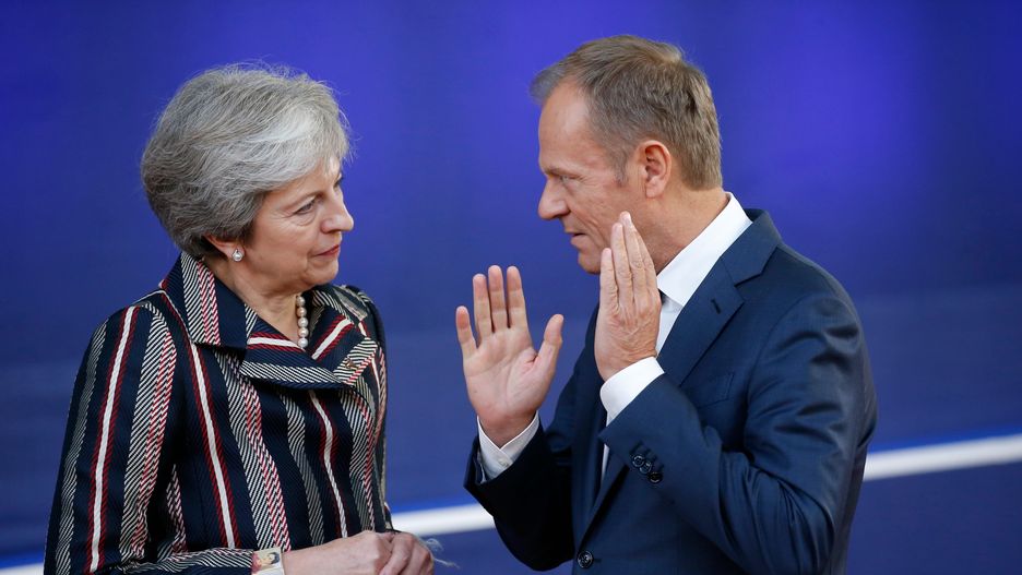 Theresa May i Donald Tusk podczas jednej z niezliczonych rozmów o brexicie