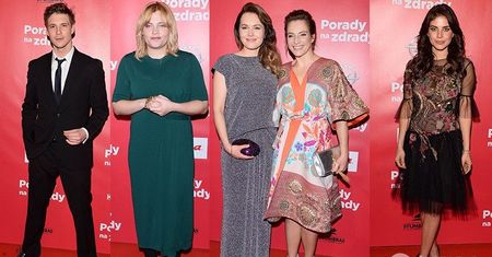 Gwiazdy na premierze filmu "Porady na zdrady": Anna Dereszowska, Magdalena Lamparska, Mikołaj Roznerski, Weronika Rosati, Anna Dąbrowska...