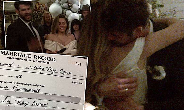 Miley Cyrus i Liam Hemsworth ślub tajne dokumenty