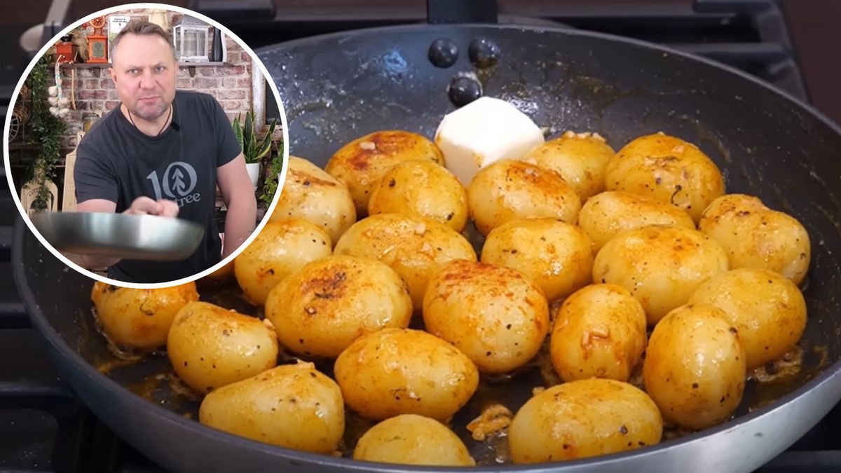 Młode ziemniaki Tomasza Strzelczyka. Fot. YouTube/Tomasz Strzelczyk ODDASZFARTUCHA