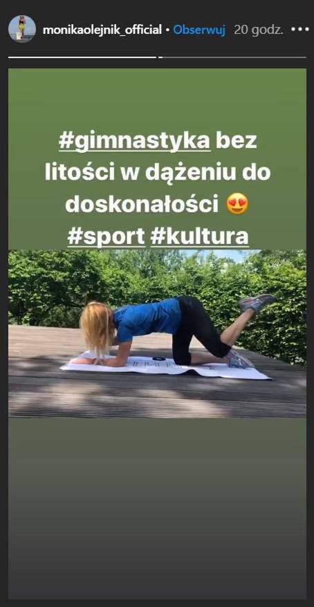 Monika Olejnik ćwiczy