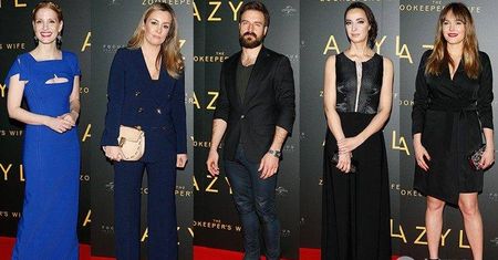 Gwiazdy na premierze amerykańskiego filmu "Azyl":  Jessica Chastain, Magdalena Lamparska, Piotr Stramowski, Klementyna Umer, Karolina Ferenstein-Kraśko...