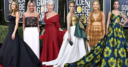 Złote Globy 2020: Kreacje gwiazd na czerwonym dywanie. Jennifer Aniston, Taylor Swift, Jennifer Lopez