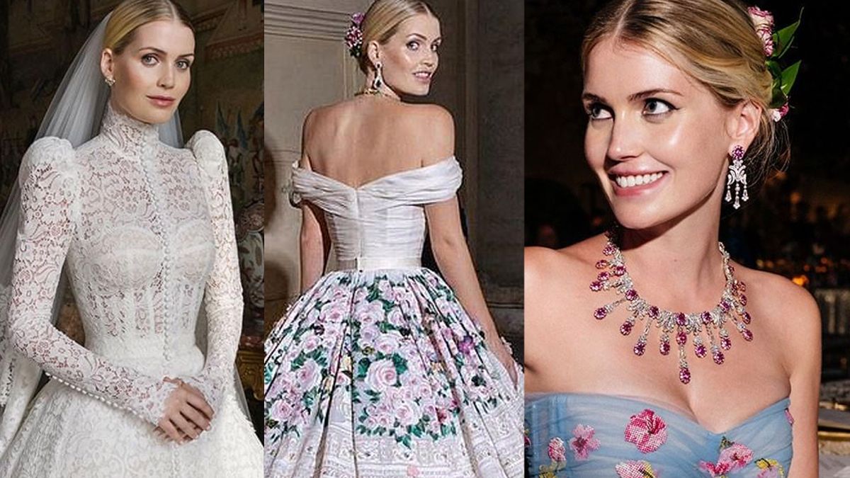 Lady Kitty Spencer i jej wszystkie suknie ślubne. Przebierała się aż pięć razy. Co jedna to lepsza