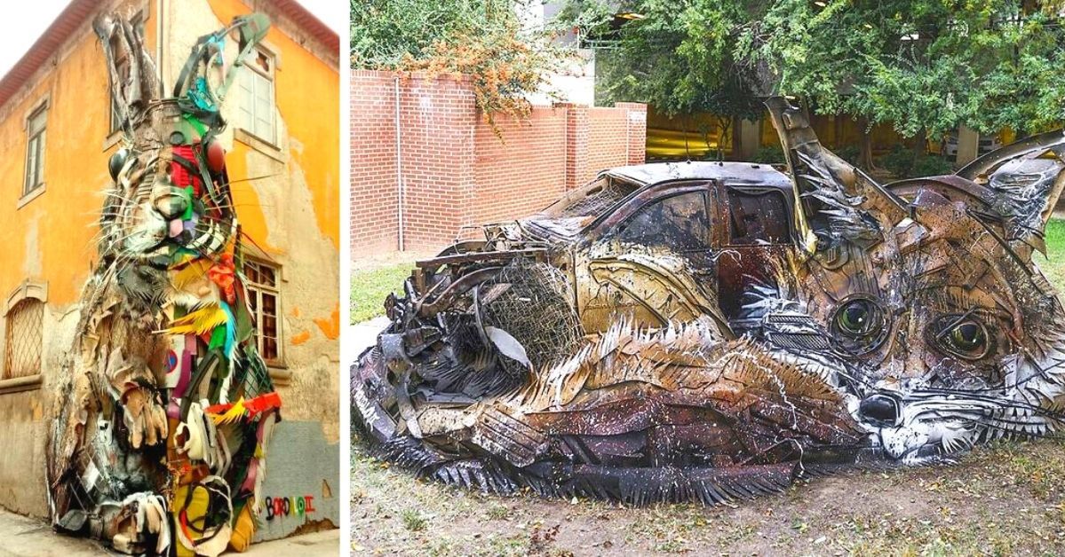 25 oszałamiających rzeźb zwierząt wykonanych ze śmieci i odpadków. To artystyczny recykling