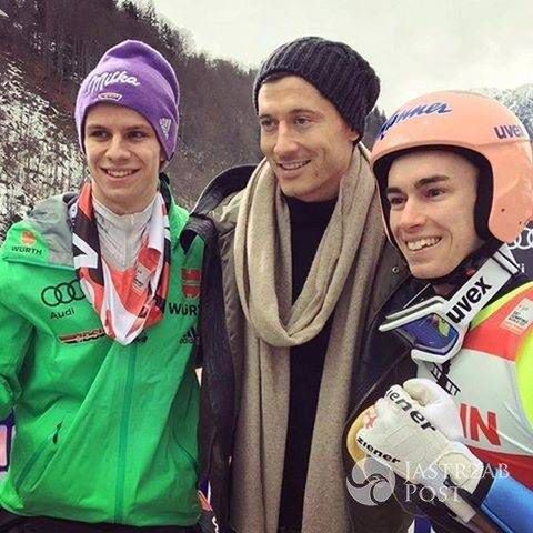 Robert Lewandowski kibicuje skoczkom