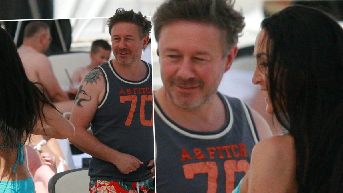 Andrzej Piaseczny na plaży w Sopocie w towarzystwie Alicji Walczak z „Big Brothera”. 53-latka w bikini wygląda obłędnie
