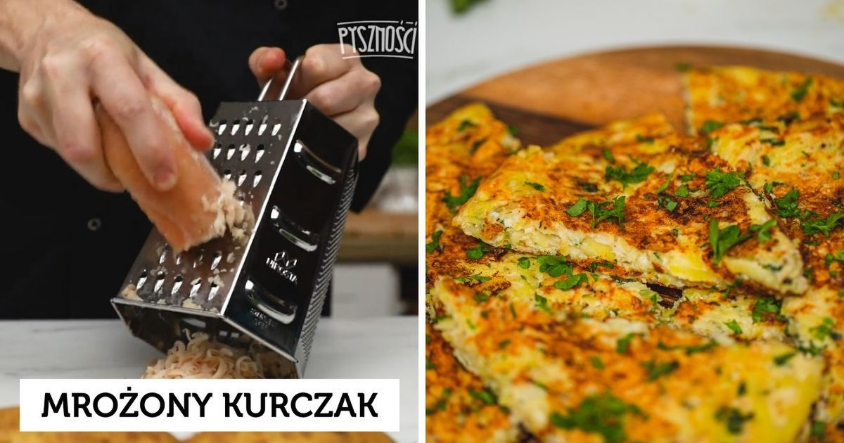 Obiadowy omlet z kurczakiem, ziemniakiem i serem. Pyszny i sycący