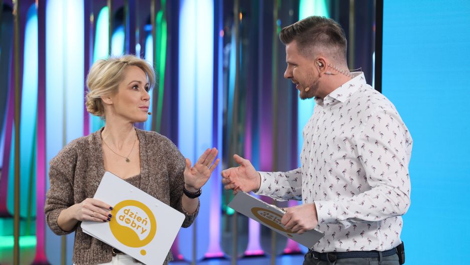 Malgorzata Ohme i Filip Chajzer, prowadzący "Dzień Dobry TVN"