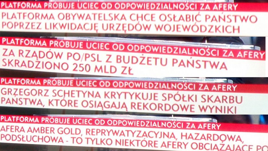 Paski TVP Info i "Wiadomości" TVP są szeroko komentowane w mediach społecznościowych