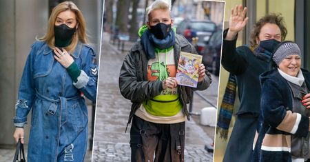 Gwiazdy przed studiem "DDTVN": Agnieszka Chylińska, Martyna Wojciechowska, Mietek Szcześniak