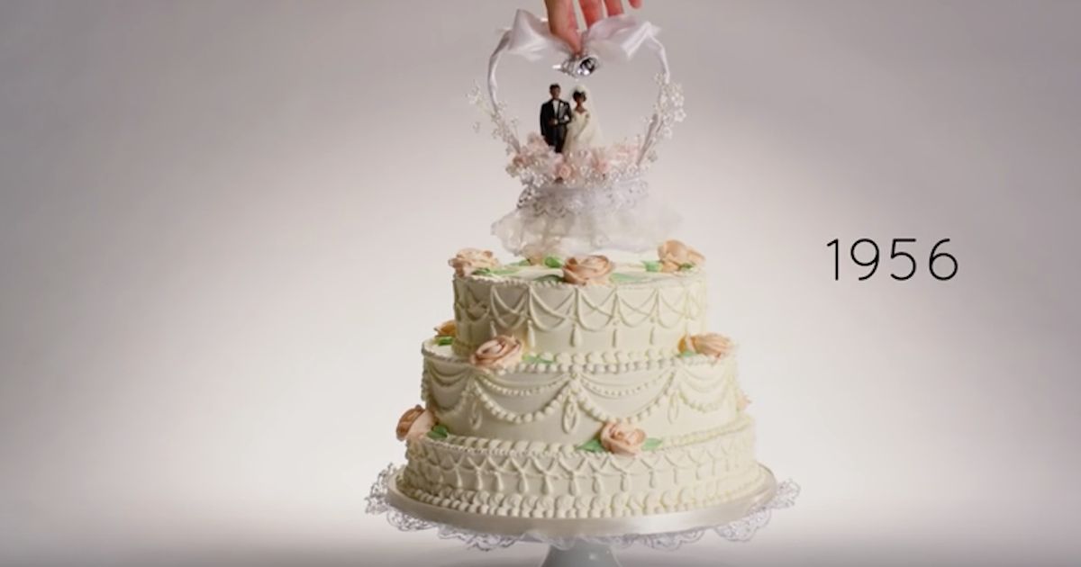 Ten 3-minutowy film ukazuje, jak zmieniały się trendy w tortach weselnych na przestrzeni 100 lat