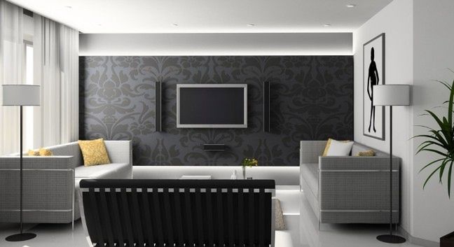 Telewizor zawieszony na ścianie wygląda nowocześnie i pozwala oszczędzić miejsce w salonie