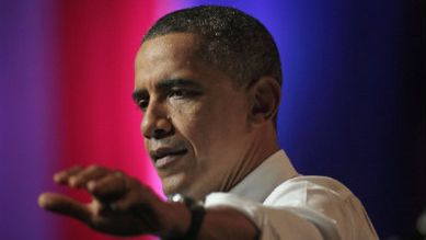 Prezydent Barack Obama w dniu swych 50. urodzin.