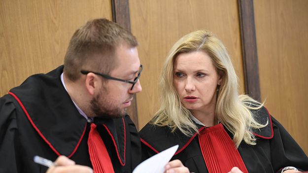 Prokuratorzy Adam Borkowski i Anna Hopfer podczas rozprawy w procesie o podsłuchy w stołecznych restauracjach