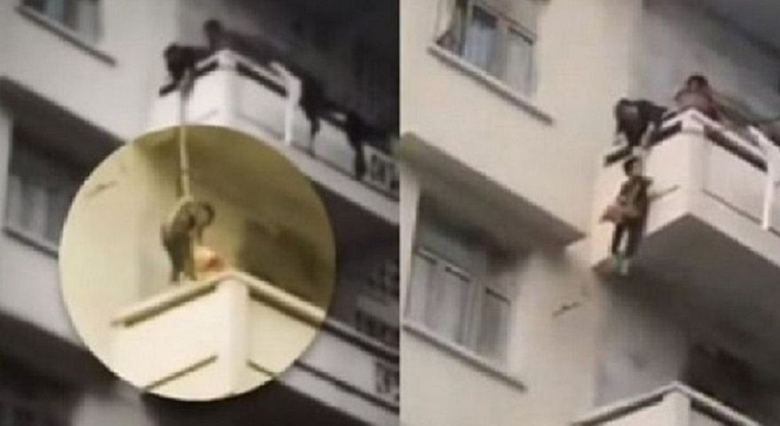 7-latek zwisał z balkonu na linie, by uratować kota babci