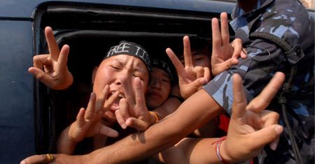 Tybetańczycy protestują w Nepalu