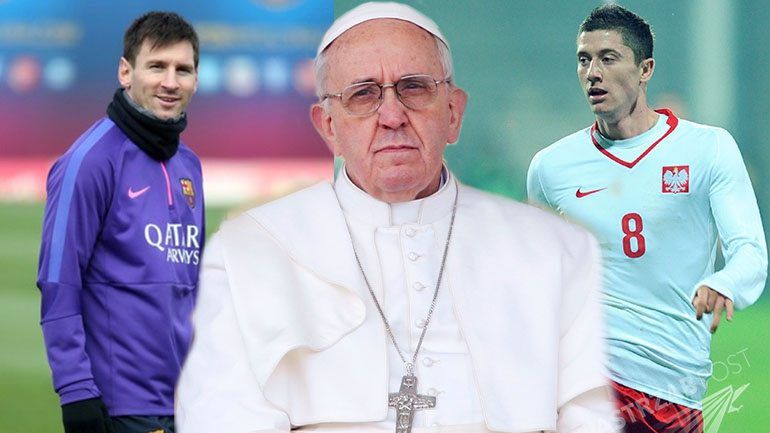 Papiez Franciszek na meczu Polska Argentyna