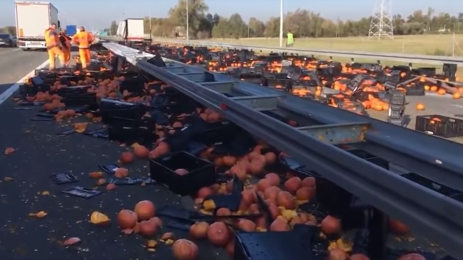 Dynie na autostradzie A2