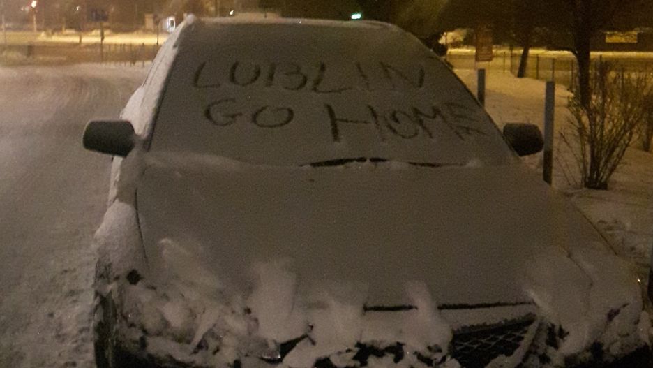 Samochód na lubelskich rejestracjach najwidoczniej komuś przeszkadzał