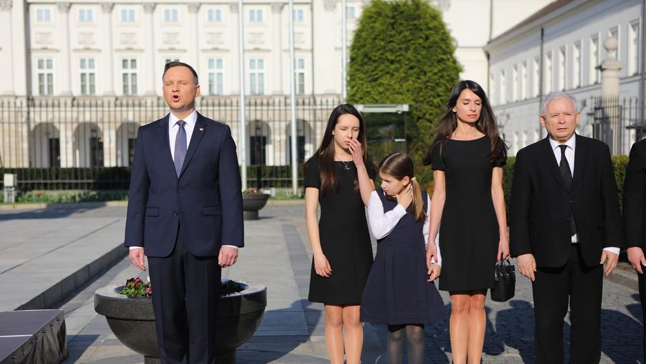 Andrzej Duda oraz Marta i Jarosław Kaczyńscy