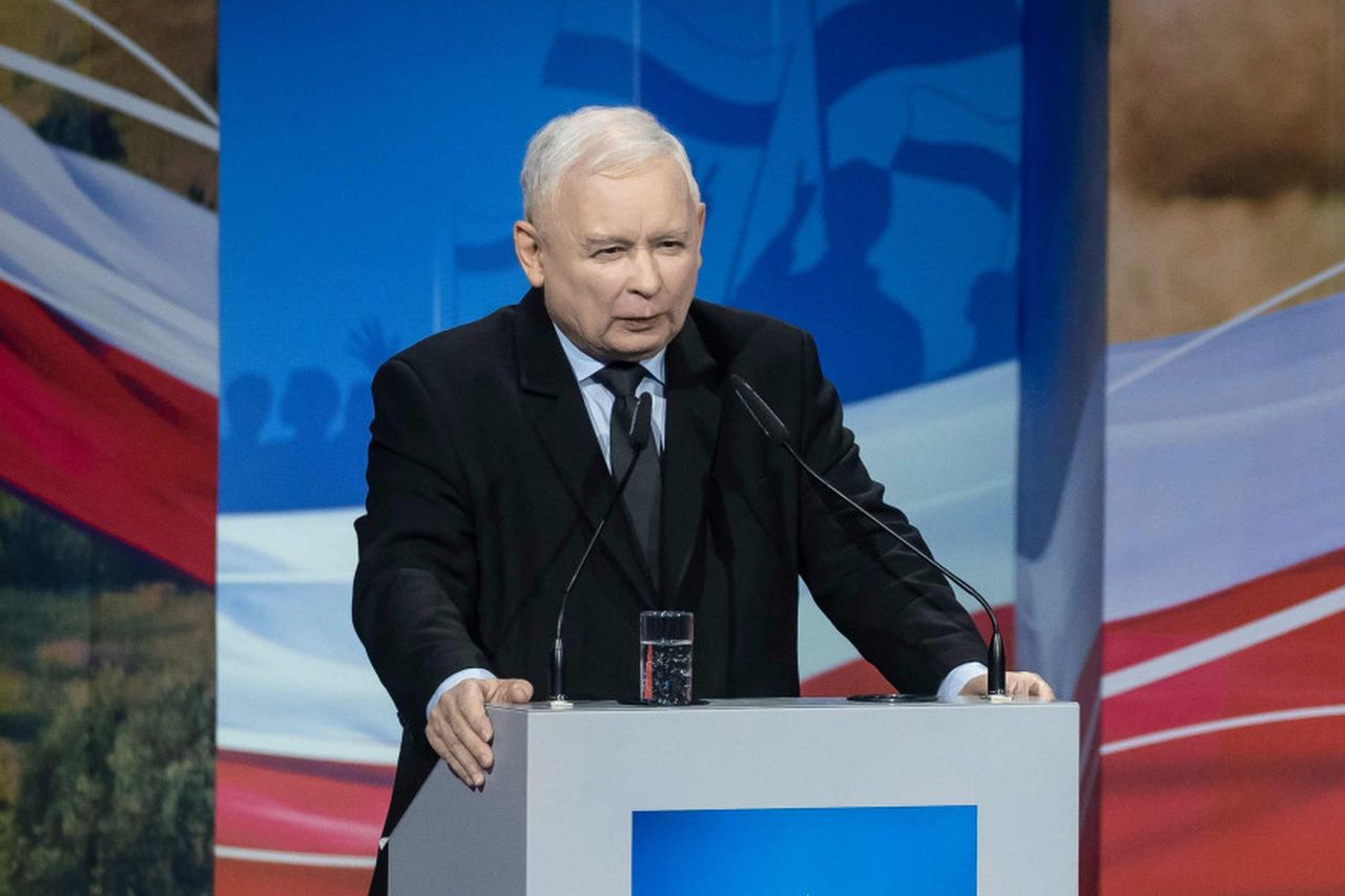 Wybory 2019. Jarosław Kaczyński na konwencji PiS w Chełmie