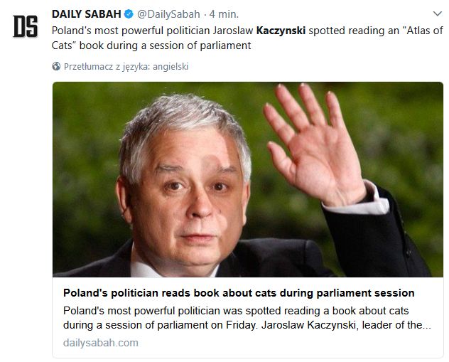 Zagraniczny portal napisał o Kaczyńskim. Tylko nie tym, co trzeba