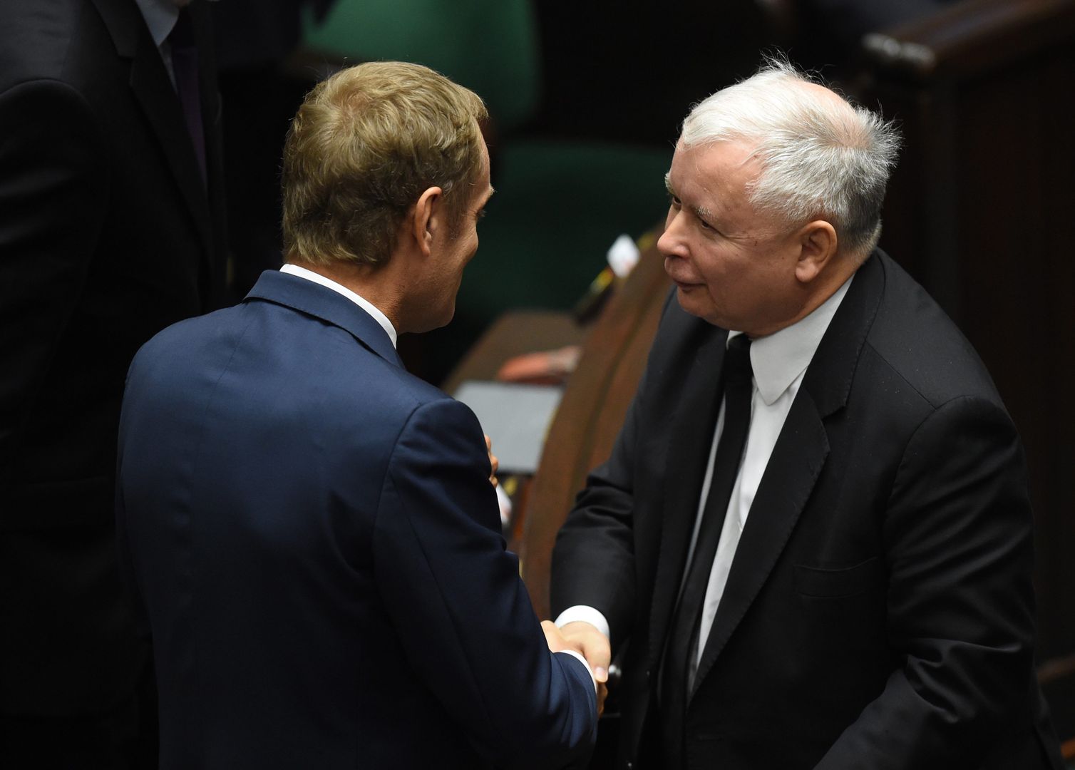 Donald Tusk i Jarosław Kaczyński, Sejm 2014 r.