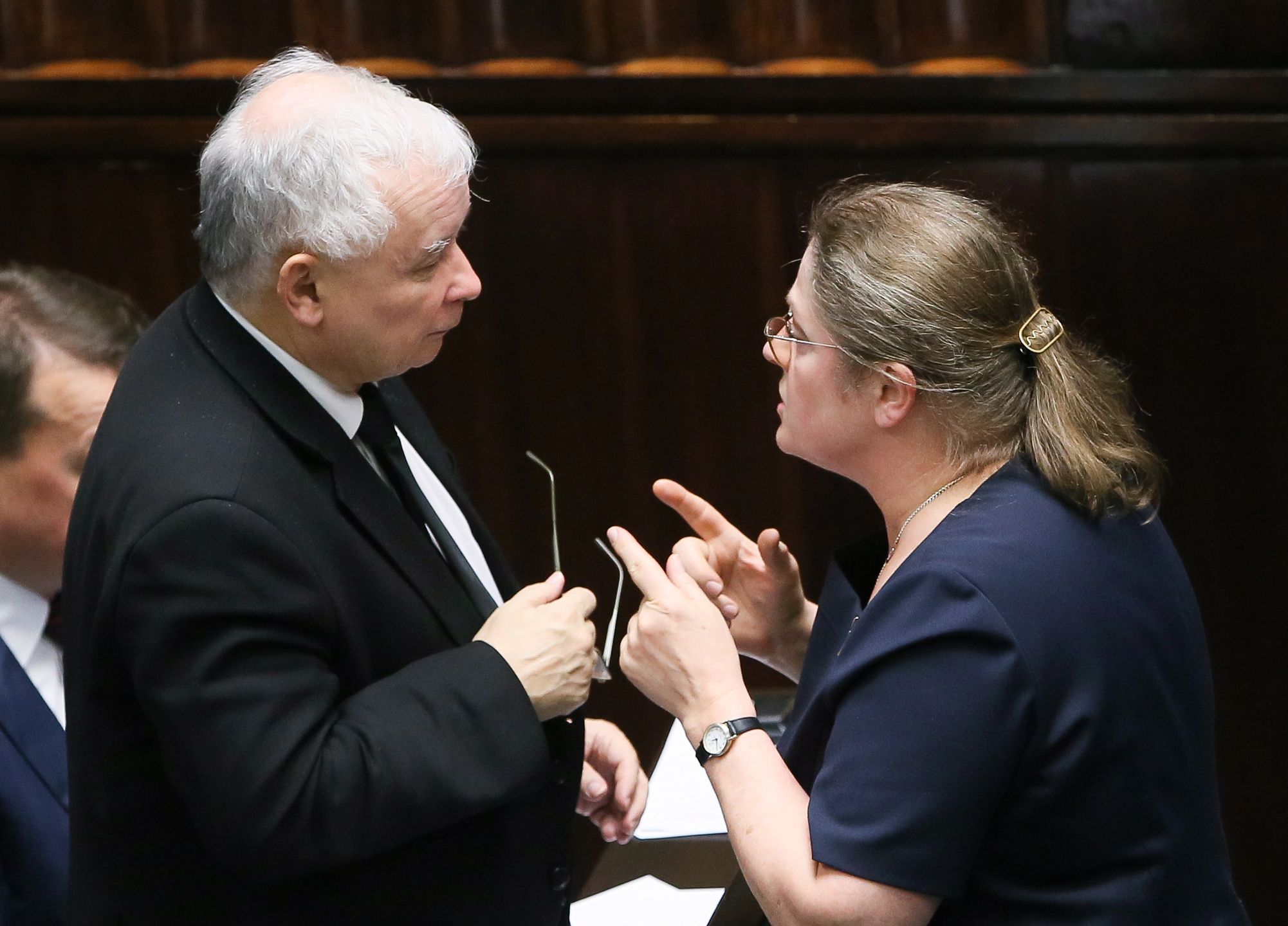 Prezes PiS Jarosław Kaczyński i posłanka Krystyna Pawłowicz