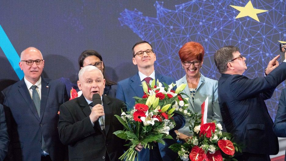 Liderzy PiS podczas konwencji partii w Szczecinie. 12 maja 2019 roku.