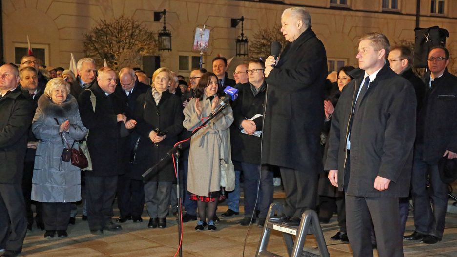 Jarosław Kaczyński podczas jednej z miesięcznic
