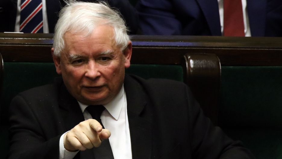 Kaczyński pytany jest o relacje Polski z UE