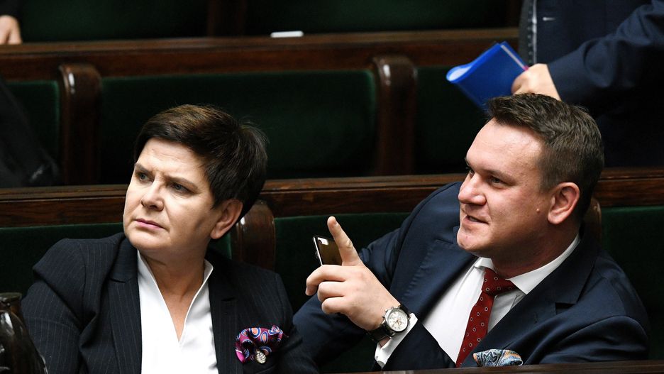 Beata Szydło i Dominik Tarczyński