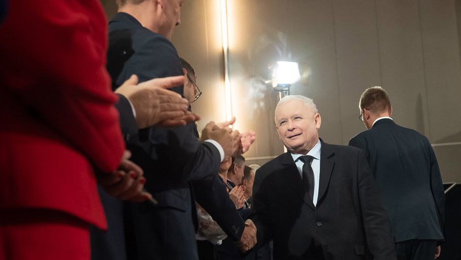 Wybory parlamentarne 2019. Jarosław Kaczyński w obiektywie Andrzeja Hrechorowicza.