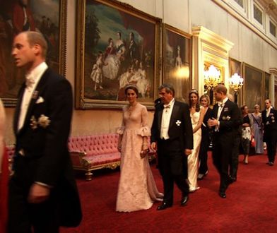 Kate, William i Harry ugościli hiszpańską królewską parę. Księżna była olśniewająca!