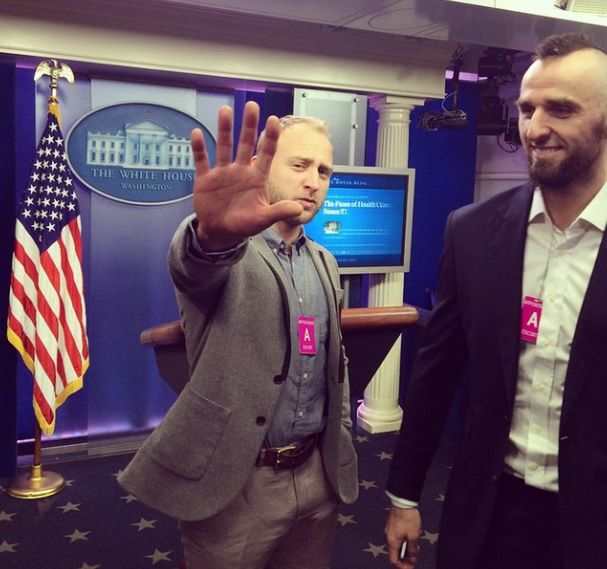 Borys Szyc i Marcin Gortat