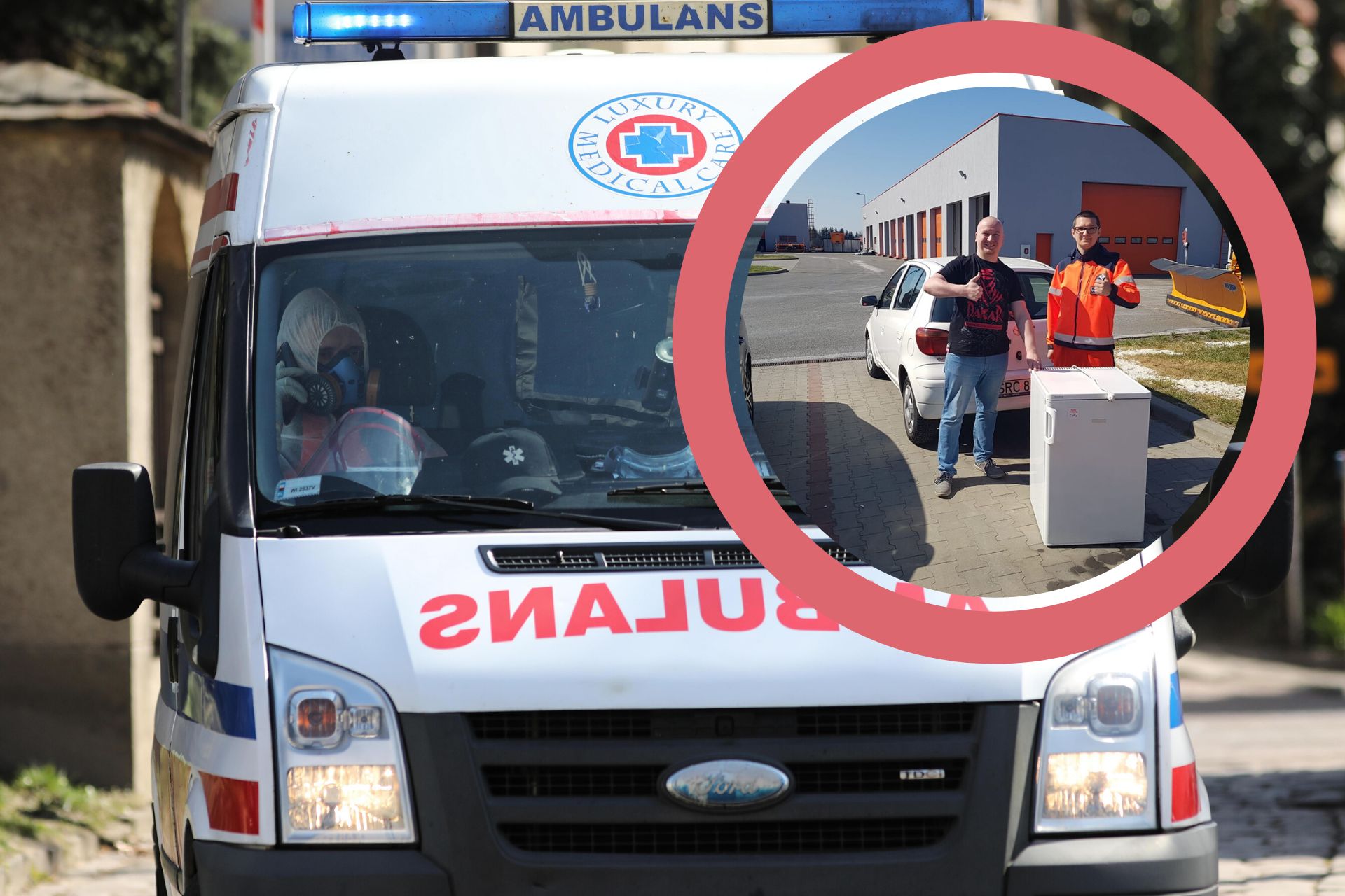 Internauta przywiózł ratownikom medycznym lodówkę